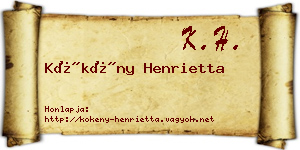 Kökény Henrietta névjegykártya