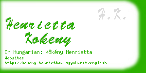 henrietta kokeny business card